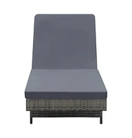 vidaXL Sun Lounger with Wheels and Cushion Poly Rattan Anthracite