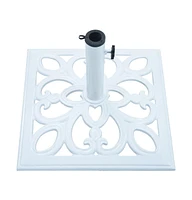 Umbrella Base White 26.5 lbs 19.3" Cast Iron