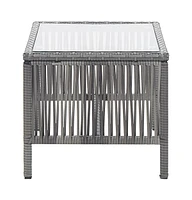 vidaXL 4 Piece Patio Lounge Set with Cushion Poly Rattan Anthracite