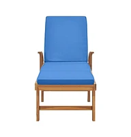 vidaXL Sun Lounger with Cushion Solid Teak Wood
