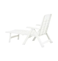 vidaXL Folding Sun Lounger Plastic White