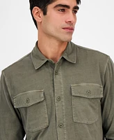 Sun + Stone Men's Josh Short Sleeve Button Front Knit Overshirt, Exclusively at Macy's