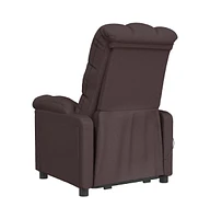 Massage Recliner Dark Brown Fabric