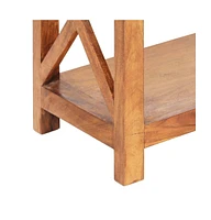 Bookshelf 23.6"x11.8"x63" Solid Acacia Wood Honey Finish