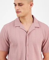 Sun + Stone Men's Waffle-Knit Button-Down Shirt, Exclusively at Macy's