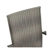 Stackable Patio Chairs 6 pcs Gray Poly Rattan