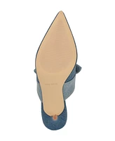 Nine West Women's Demmure Bow Strap Slip-On Stiletto Pumps