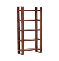 Book Cabinet Honey Brown 33.5"x11.8"x65.4" Solid Acacia Wood