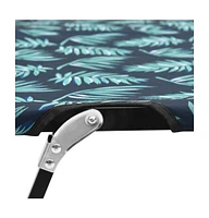 vidaXL Two Person Folding Sun Lounger Leaf Print Steel