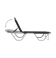 vidaXL Sun Lounger Aluminum and Textilene Black