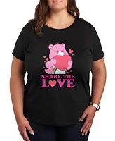 Hybrid Apparel Plus Trendy Care Bears Share The Love Graphic Crew Neck T-Shirt