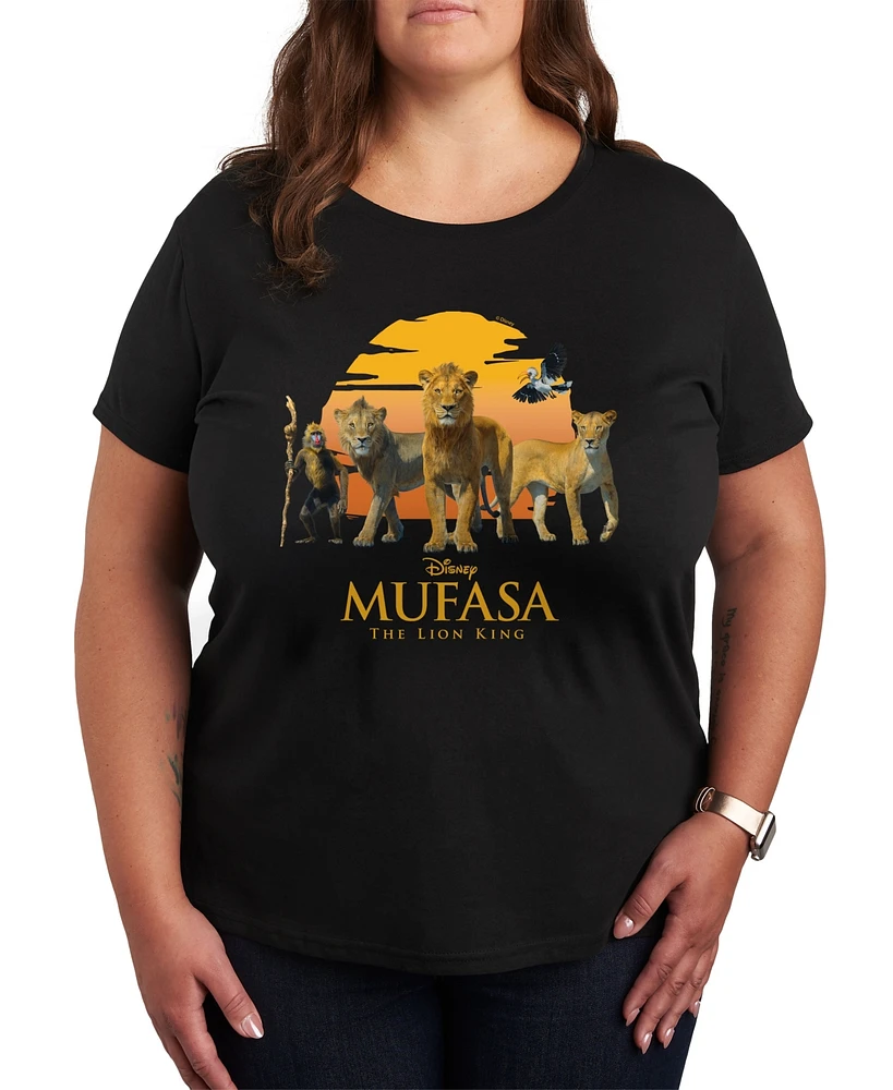 Hybrid Apparel Plus Trendy Mufasa Graphic Crew Neck T-Shirt