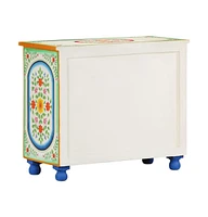 Hand Painted Sideboard 27.6"x13.8"x23.6" Solid Mango Wood