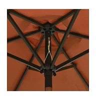 Garden Parasol with Led Lights Terracotta 78.7"x83.1" Aluminum
