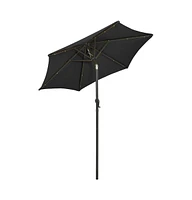 vidaXL Garden Parasol with Led Lights Black 78.7"x83.1" Aluminum