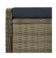 Reclining Patio Chair with Footstool Poly Rattan Brown
