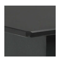 vidaXL Patio Dining Table Black 59.1"x31.5"x29.1" Steel and Glass