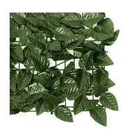 vidaXL Balcony Screen with Dark Green Leaves 196.9"x39.4"