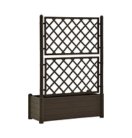 Garden Planter with Trellis 39.4"x16.9"x55.9" Pp Mocha