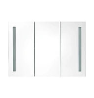 vidaXL Led Bathroom Mirror Cabinet 35"x5.5"x24.4" Shining Black