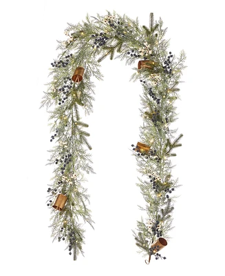 Seasonal 9" Pre-Lit Mixed Mica Foliage Garland