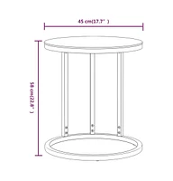 vidaXL Side Table Gold and Black 17.7" Tempered Glass