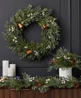 Seasonal 30" Pre-Lit Mixed Mica Foliage Wreath