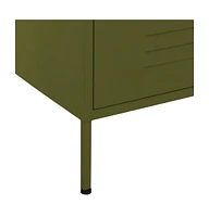 Chest of Drawers Olive Green 31.5"x13.8"x40" Steel