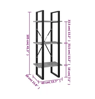 3-Tier Book Cabinet Concrete Gray 15.7"x11.8"x41.3" Engineered Wood