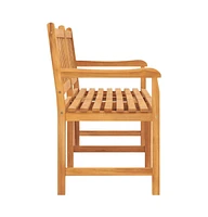 3-Seater Patio Bench with Table 59.1" Solid Teak Wood