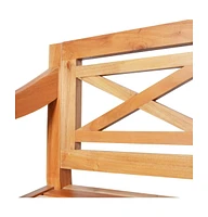 vidaXL Batavia Bench 48.4" Solid Mahogany Wood Light Brown