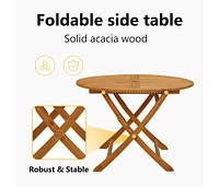 Folding Garden Table 43.3" Solid Acacia Wood