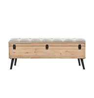 Storage Bench 43.3" Solid Wood Fir