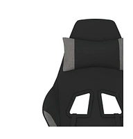 vidaXL Gaming Chair with Footrest Black and Light Gray Fabric