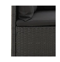 vidaXL Piece Patio Lounge Set with Cushions Poly Rattan