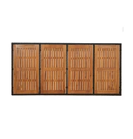vidaXL Patio Table with Wooden Top 74.8"x35.4"x29.5" Poly Rattan