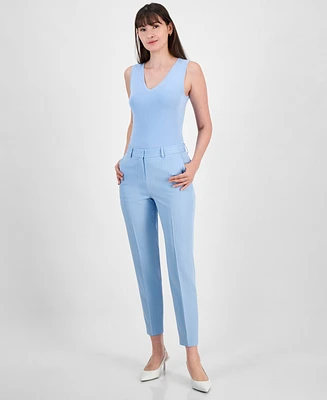 Tahari Asl Women's Mid Rise Pinstripe Classic Pants
