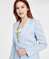 Tahari Asl Women's One-Button Peak-Lapel Twill Blazer, Regular & Petite