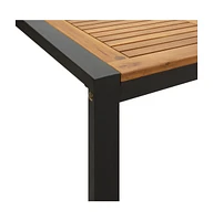 vidaXL Patio Table with U-shaped Legs 78.7"x35.4"x29.5" Solid Wood Acacia