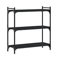 vidaXL Bookcase 3-Tier Black 31.5"x11.8"x33.9" Engineered Wood