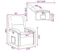 Recliner Chair Gray Real Leather