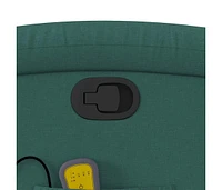 Massage Recliner Chair Dark Green Fabric