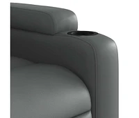 Recliner Chair Gray Faux Leather
