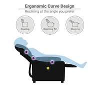 Massage Recliner Chair Black Fabric