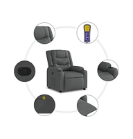vidaXL Massage Recliner Chair Dark Gray Fabric