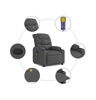 vidaXL Massage Recliner Chair Dark Gray Fabric