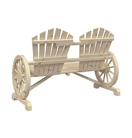 vidaXL Patio Adirondack Chair 2-Seater Solid Wood Fir