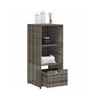 vidaXL Patio Storage Cabinet Gray 19.7"x21.7"x45.3" Poly Rattan