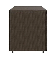 vidaXL Patio Storage Cabinet Brown 43.3"x21.7"x23.8" Poly Rattan