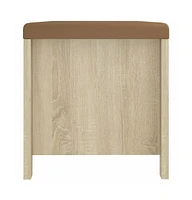 vidaXL Storage Box with Cushion Sonoma Oak 41.3"x15.7"x17.7"